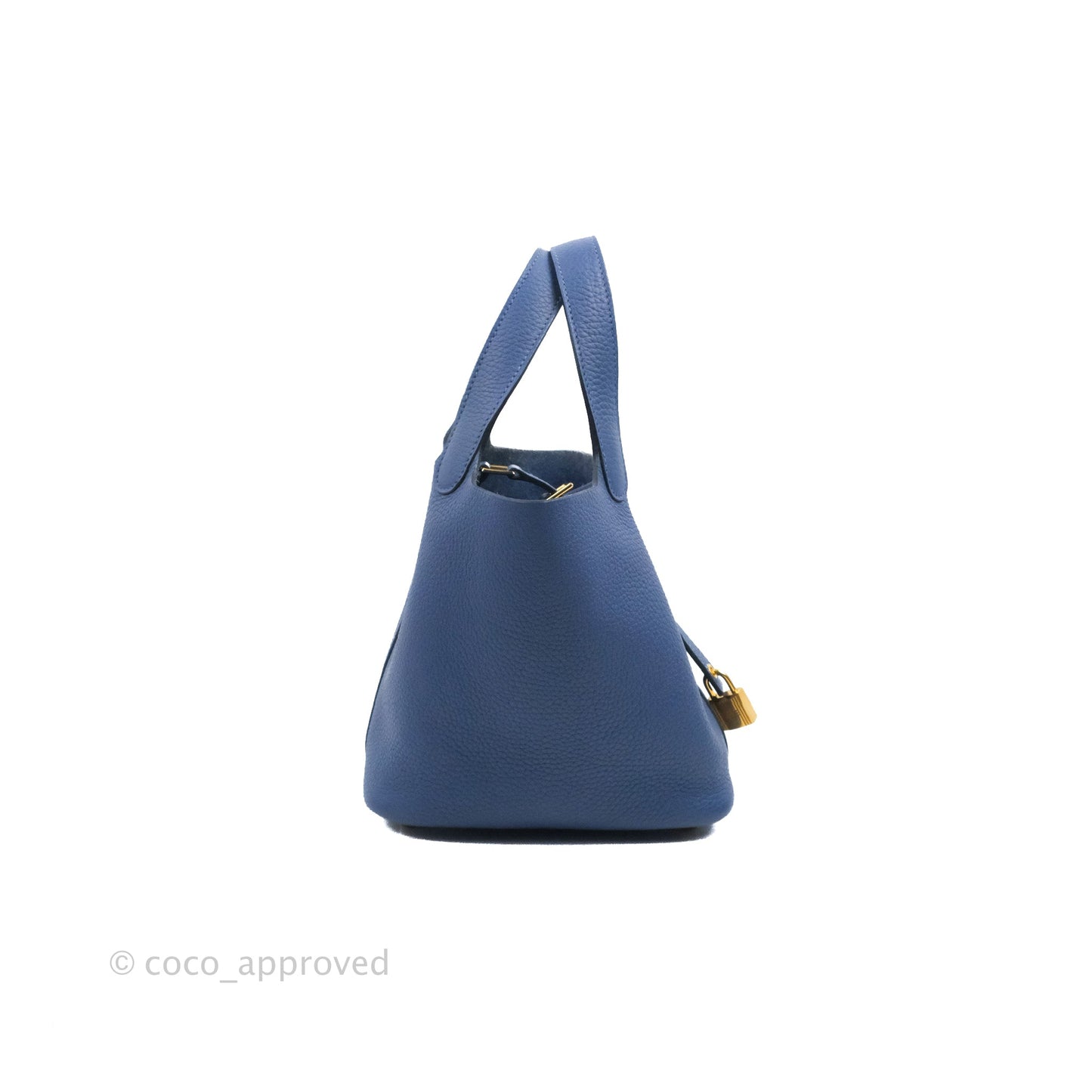 Hermès Picotin Lock 18 TM Bleu Brighton Gold Hardware