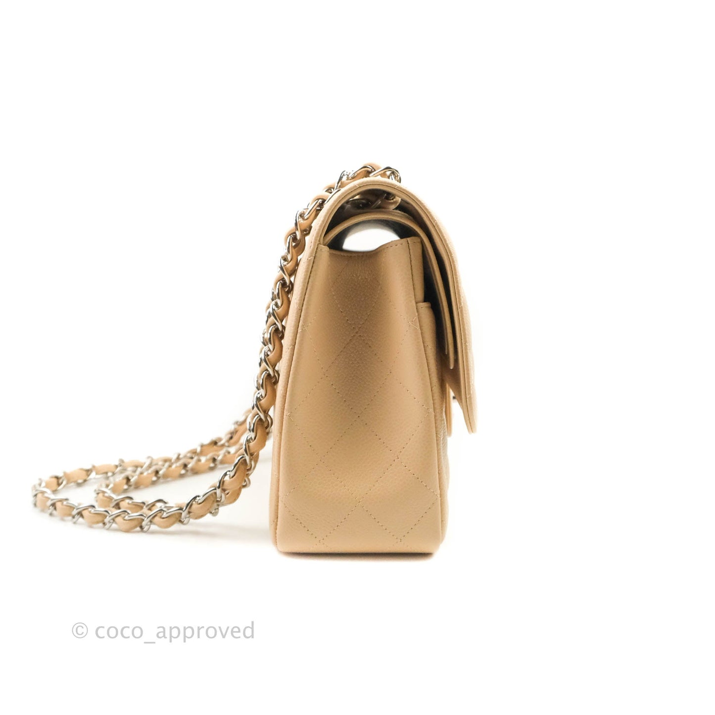 Chanel Jumbo Double Flap Beige Caviar Silver Hardware⁣⁣