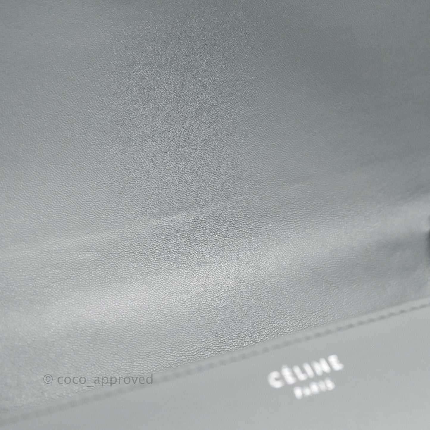 Celine Medium Classic Box Flap Grey Calfskin