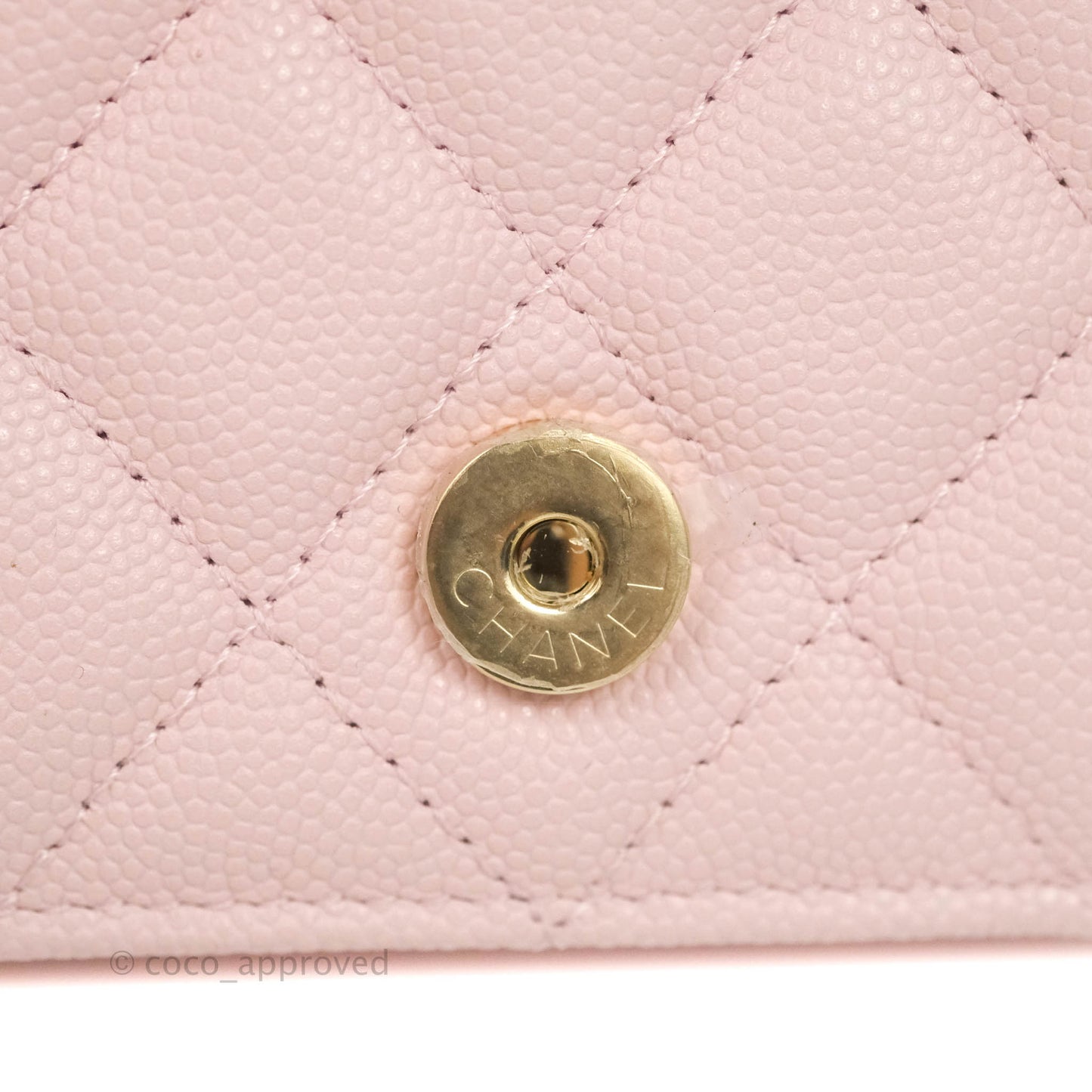 Chanel Mini Wallet With Chain Light Pink Caviar Gold Hardware