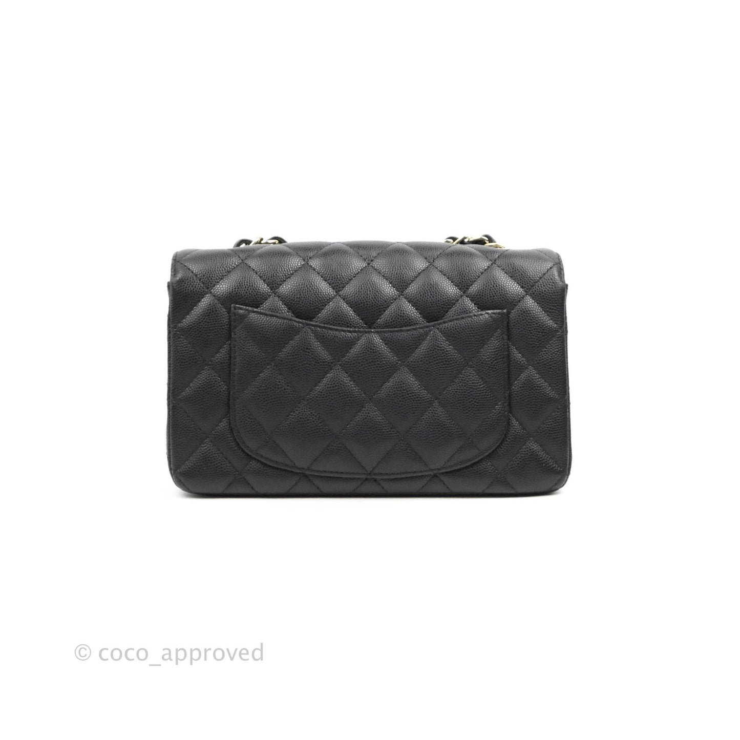 Chanel Classic Mini Rectangular Flap Black Caviar Gold Hardware 17C