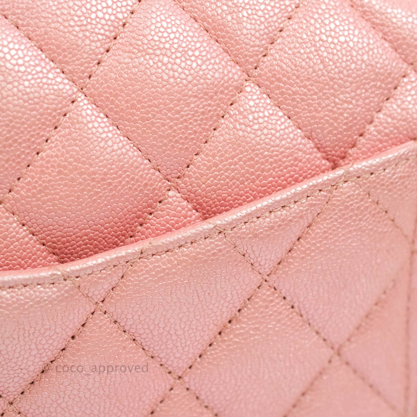 Chanel Small Classic Quilted Flap Iridescent Pink Caviar Gold Hardware 19S