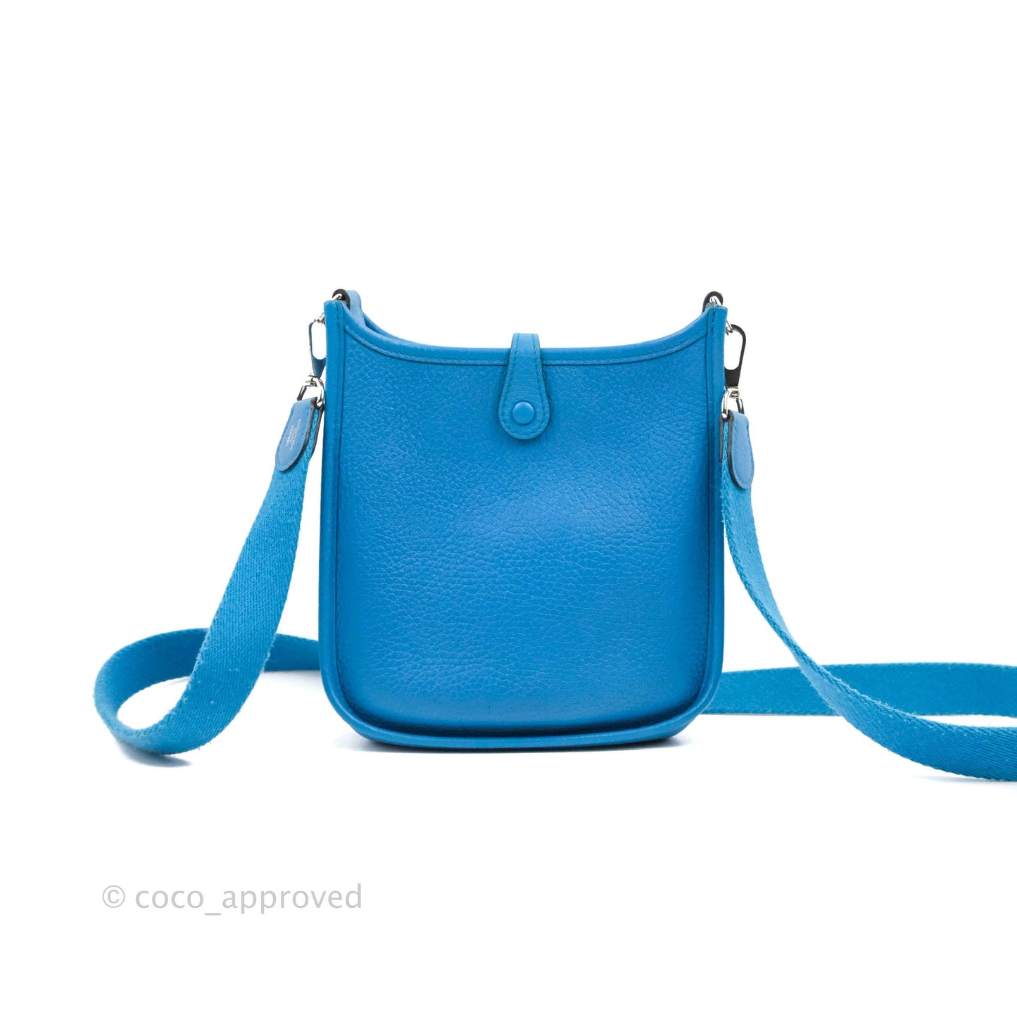 Hermès Mini Evelyne 16 Bleu Zanzibar Clemence Palladium Hardware