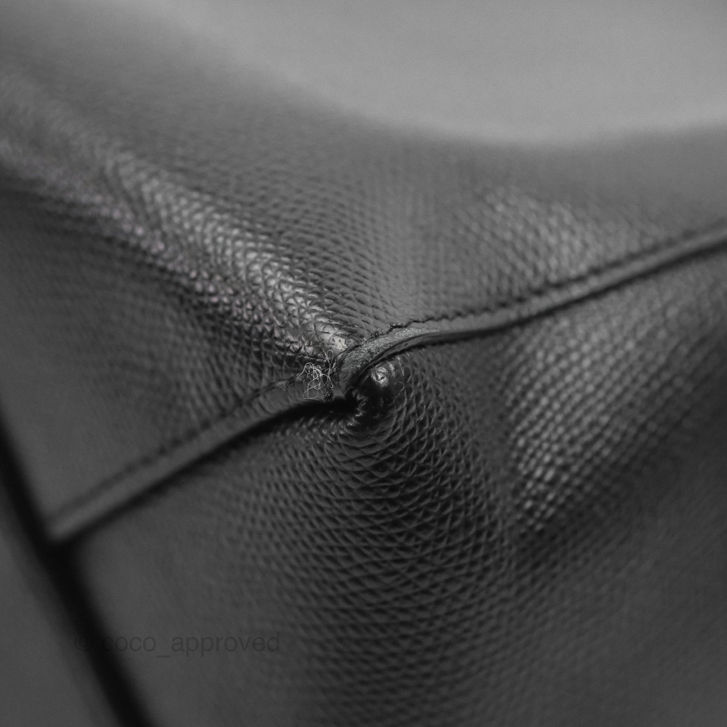 Celine Small Vertical Cabas Tote Black Grained Calfskin Silver Hardware