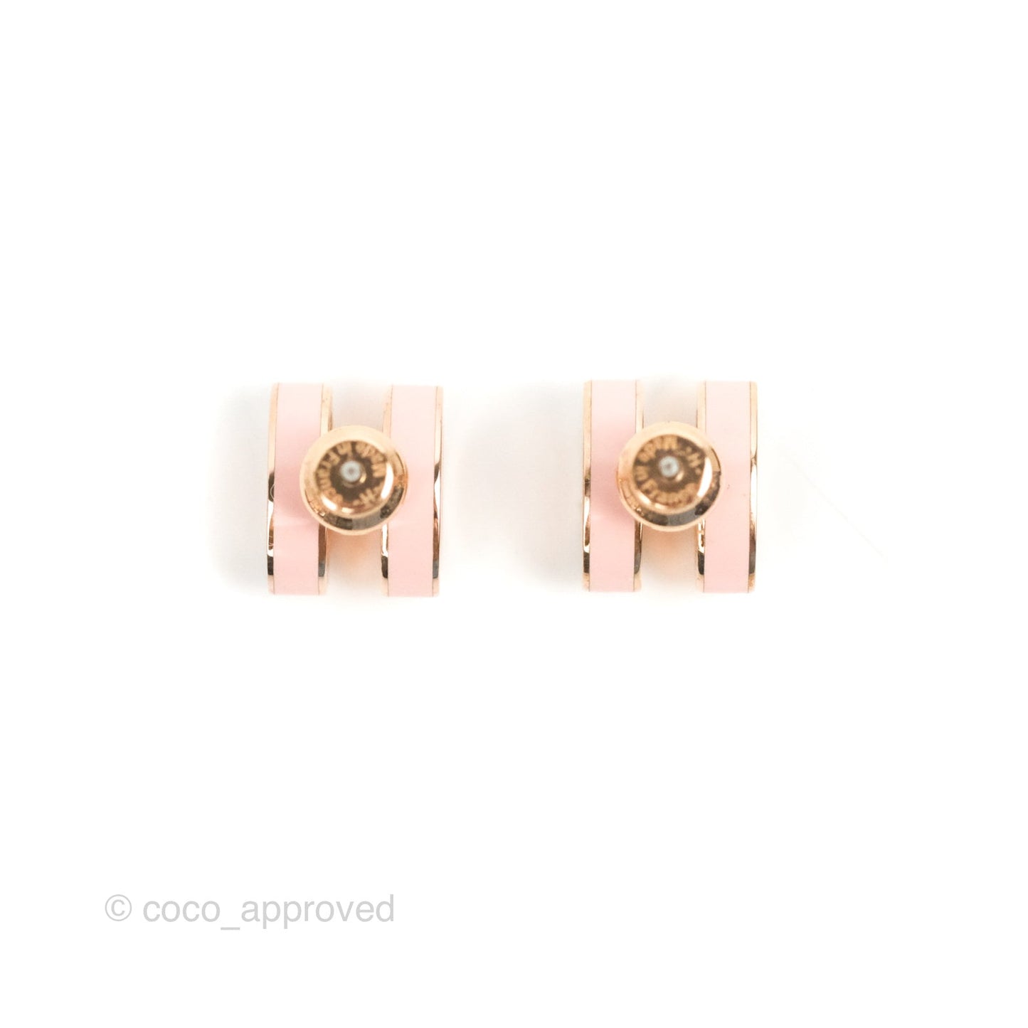 Hermès Pop H Earrings Rose Dragee Rose Gold Tone