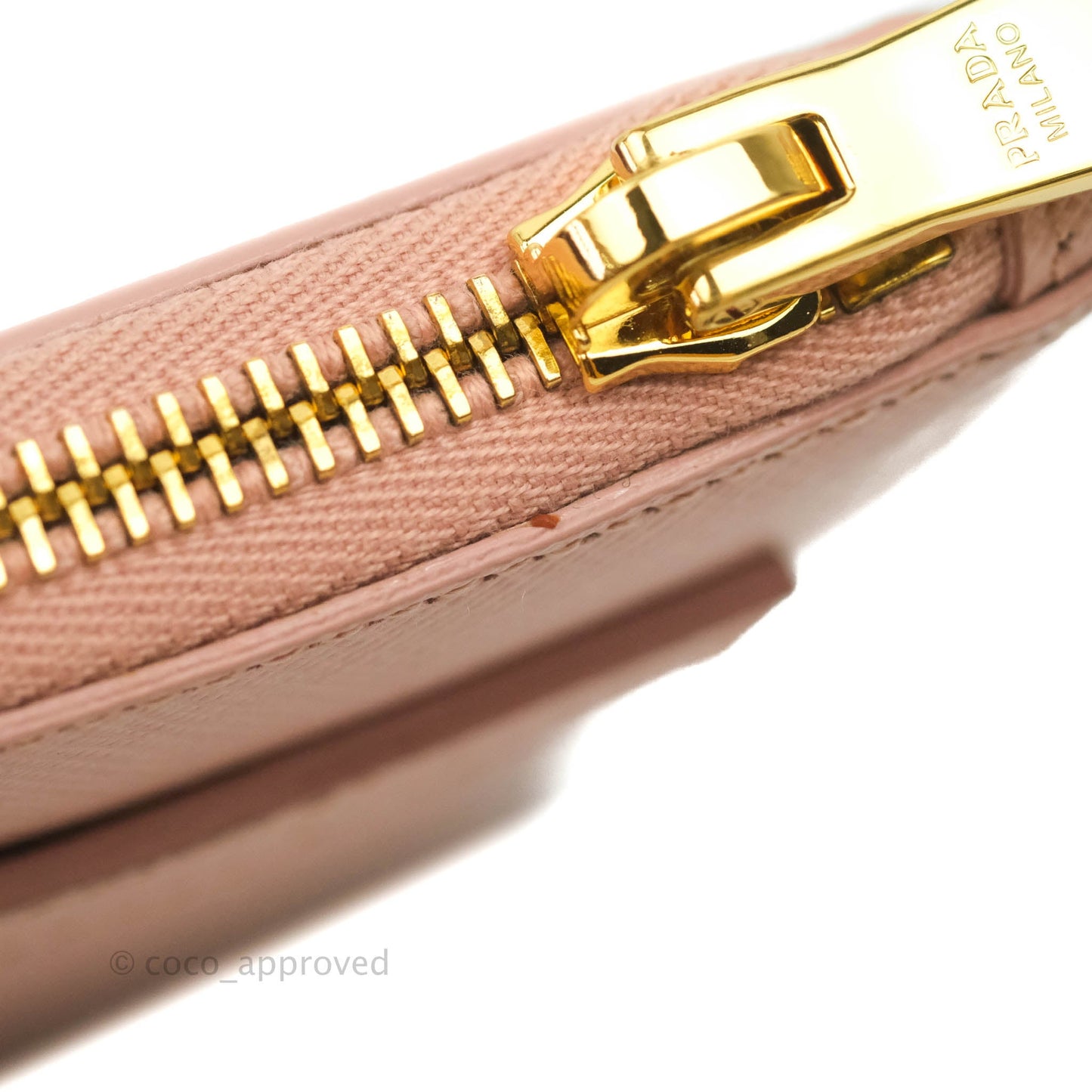 Prada Logo Clutch Bag Pink Gold Hardware