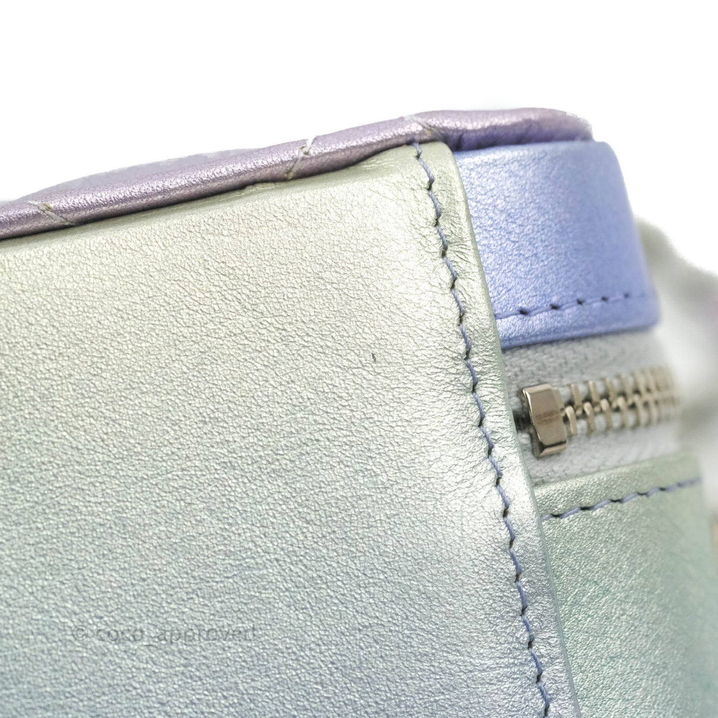 Chanel Quilted Camera Bag Metallic Rainbow Lambskin Rainbow Hardware