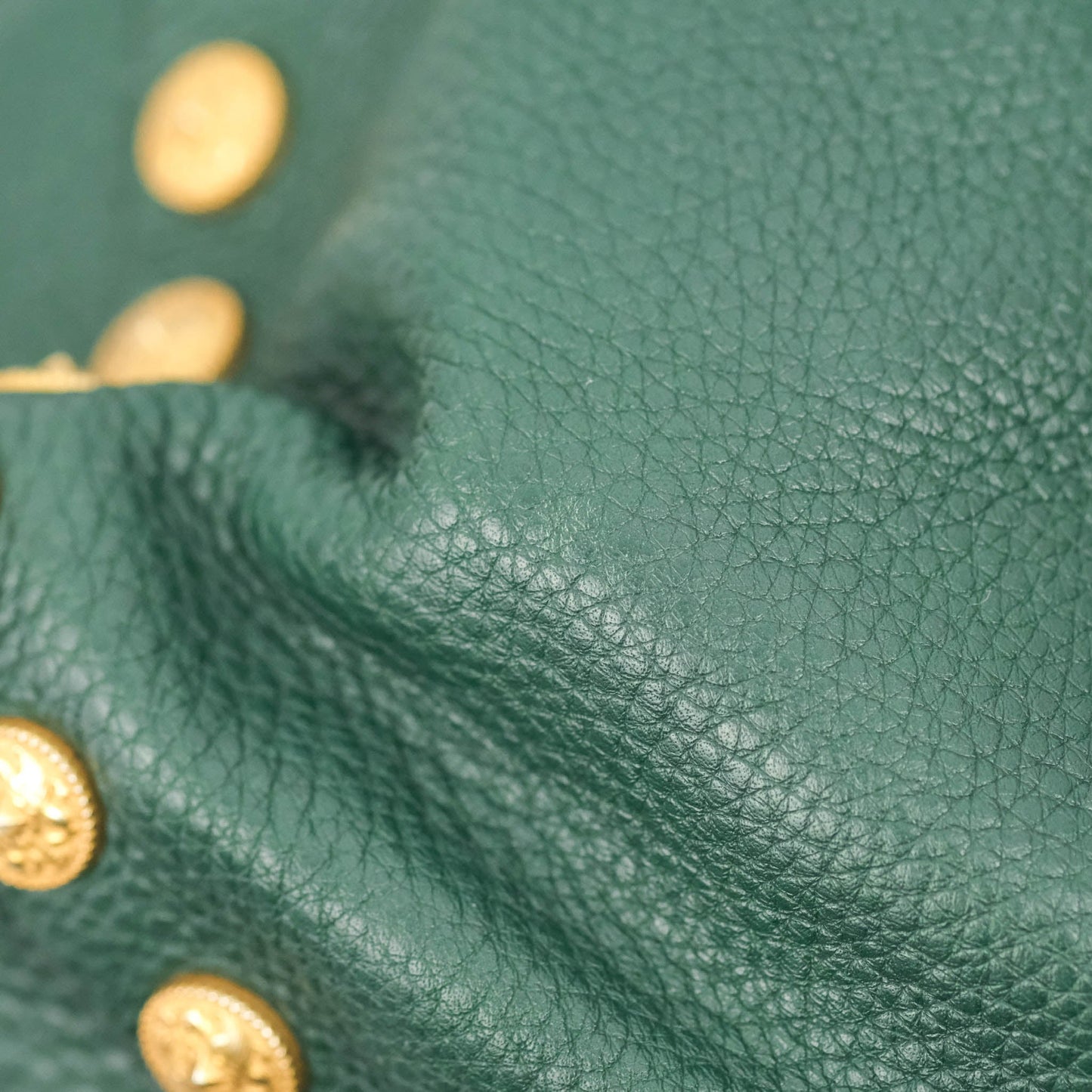 Valentino Large Gryphon Stud Tote Green Grained leather