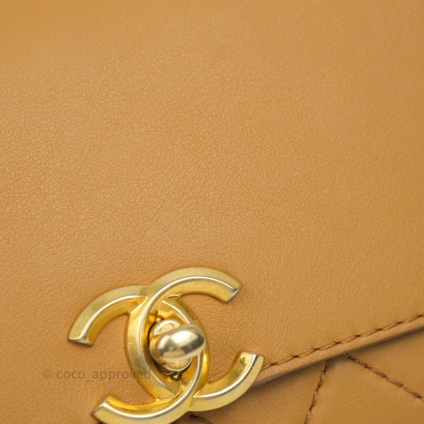 Chanel Quilted Flap With Coin Purse Caramel Calfskin Aged Gold Hardware 19K