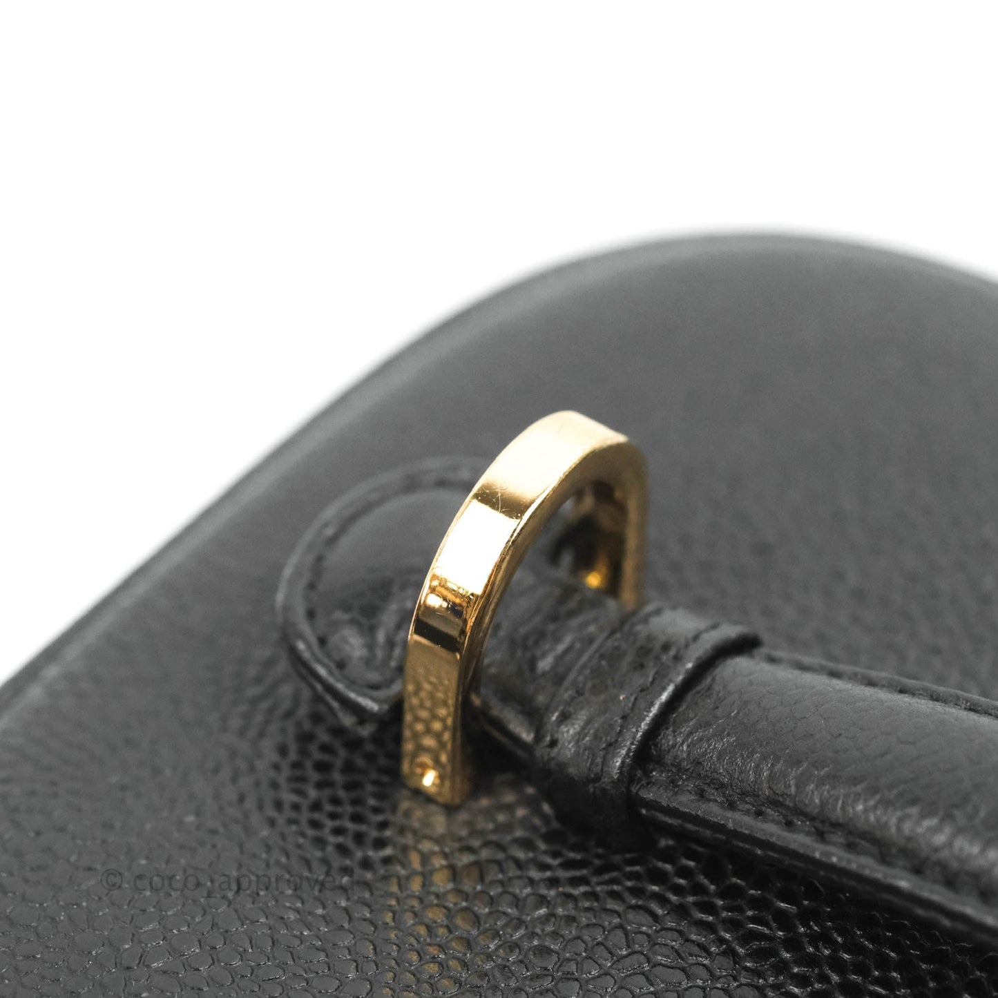 Chanel Vintage Vanity Case Black Caviar Gold Hardware