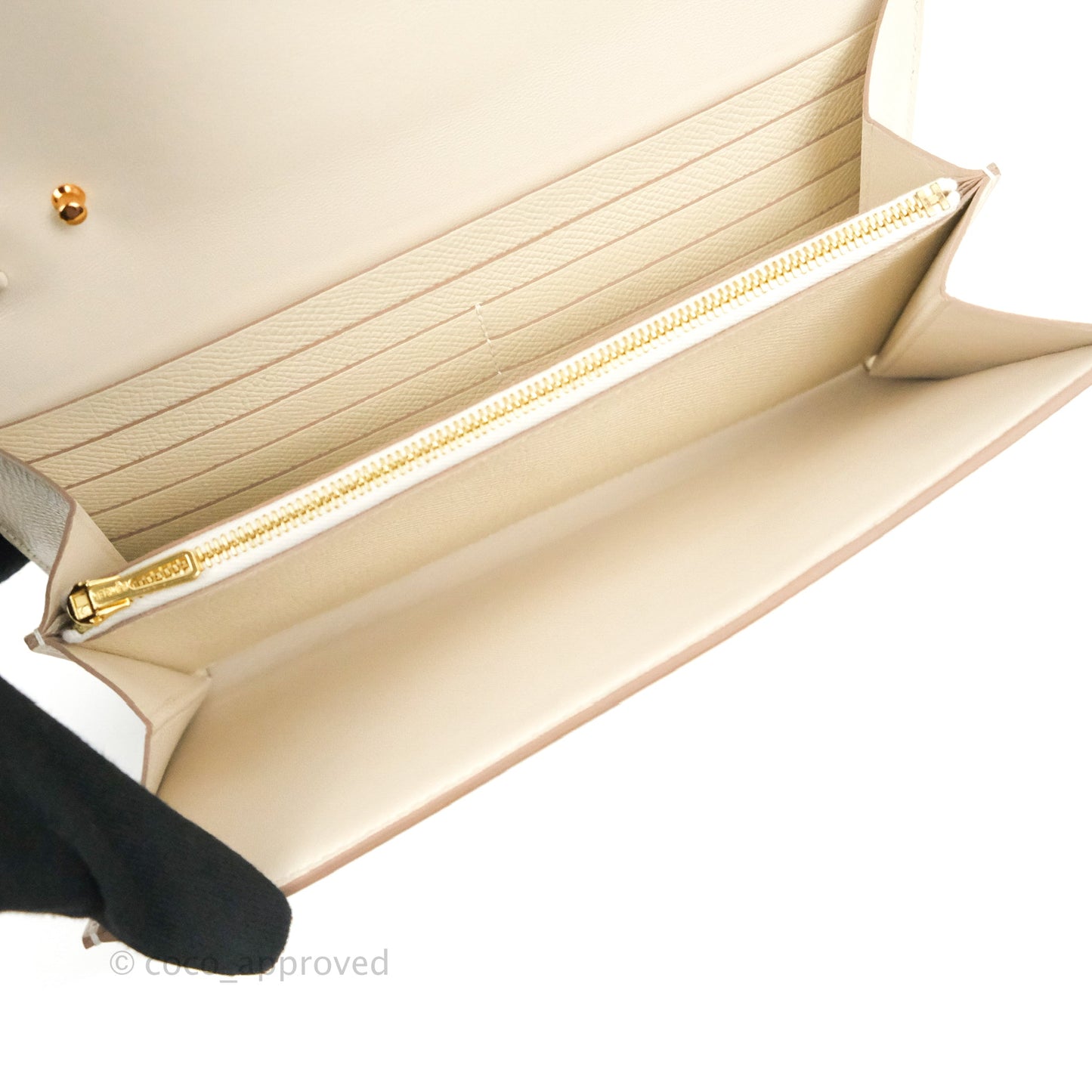 Hermès Constance Long To Go Wallet Craie Epsom Rose Gold Hardware