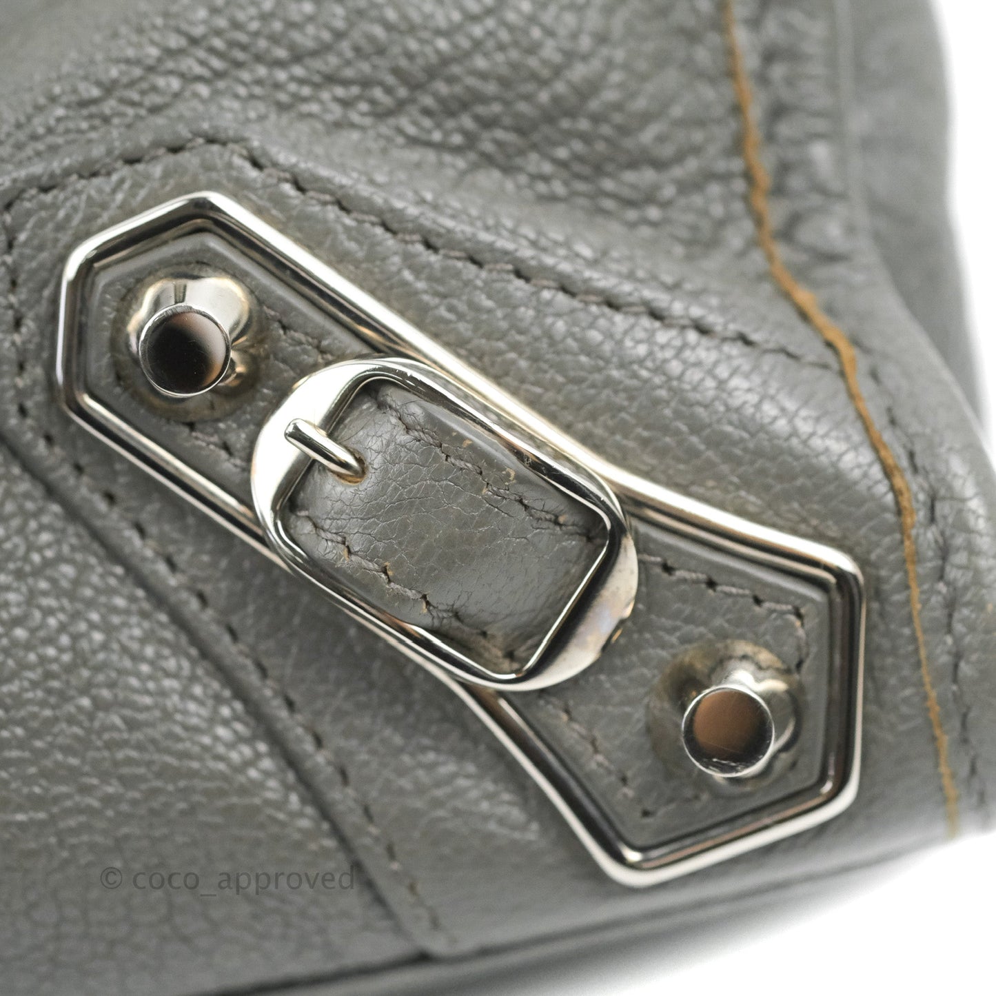 Balenciaga Classic Mini City Bag Grey Aged Calfskin Silver Hardware