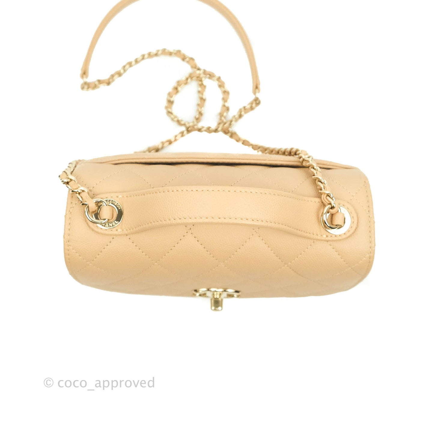 Chanel Quilted Small Business Affinity Flap Dark Beige Caviar Light Gold Hardware