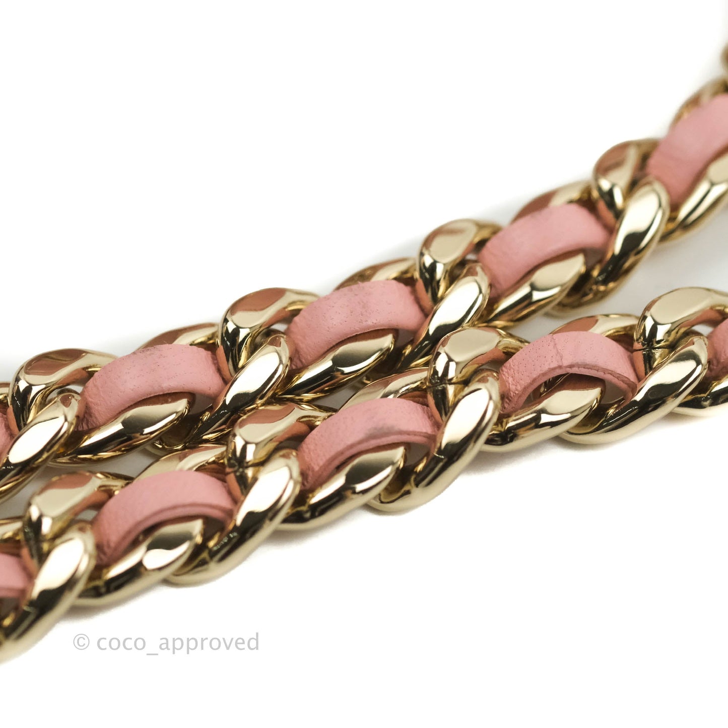 Chanel Quilted Small Resin Elegant Chain Vanity Case Lambskin Pink Gold Hardware