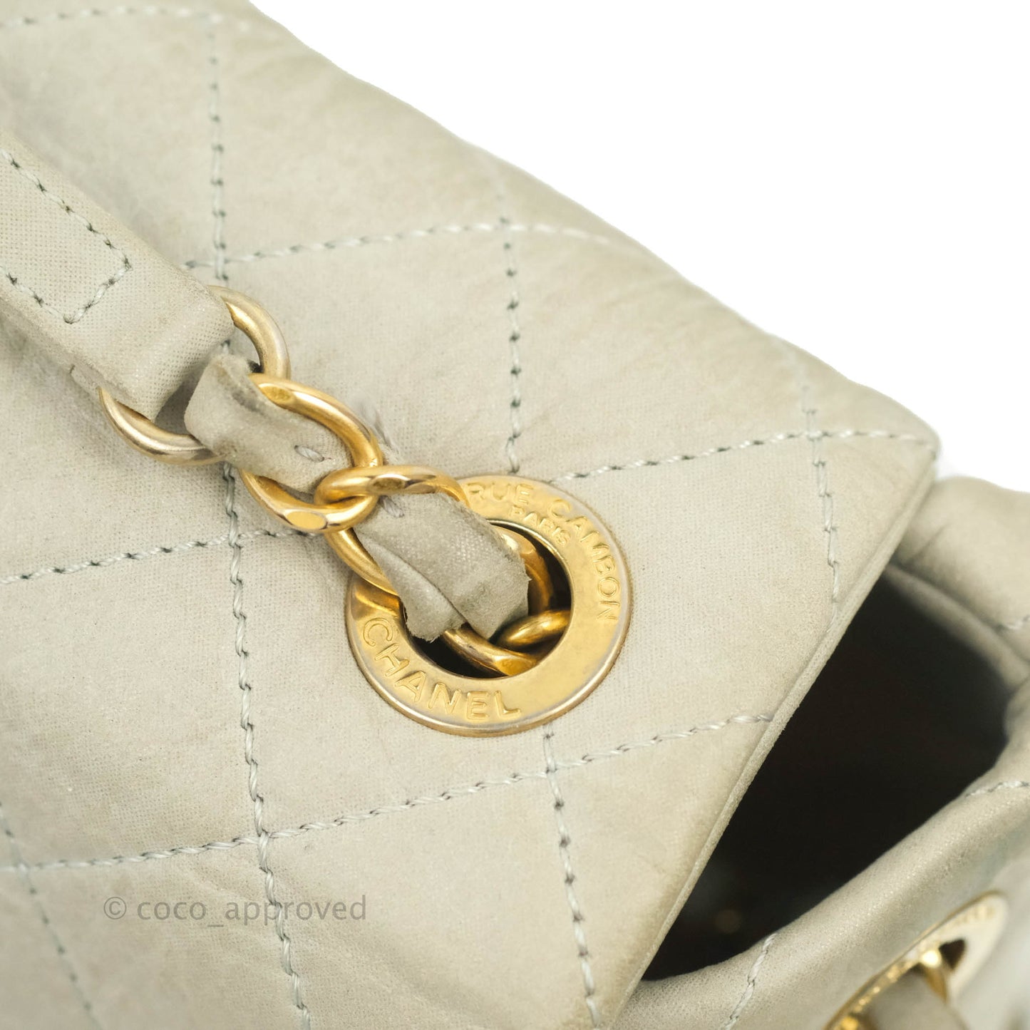 Chanel Iridescent Calfskin Quilted Chic Quilt Flap Grey Gold Hardware