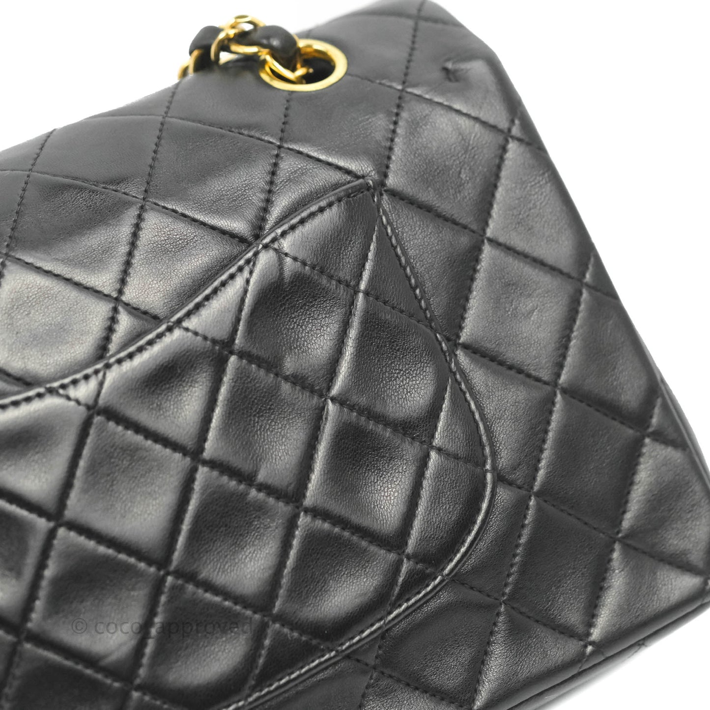 Chanel Classic Vintage Medium Flap Black Lambskin 24K Gold Hardware