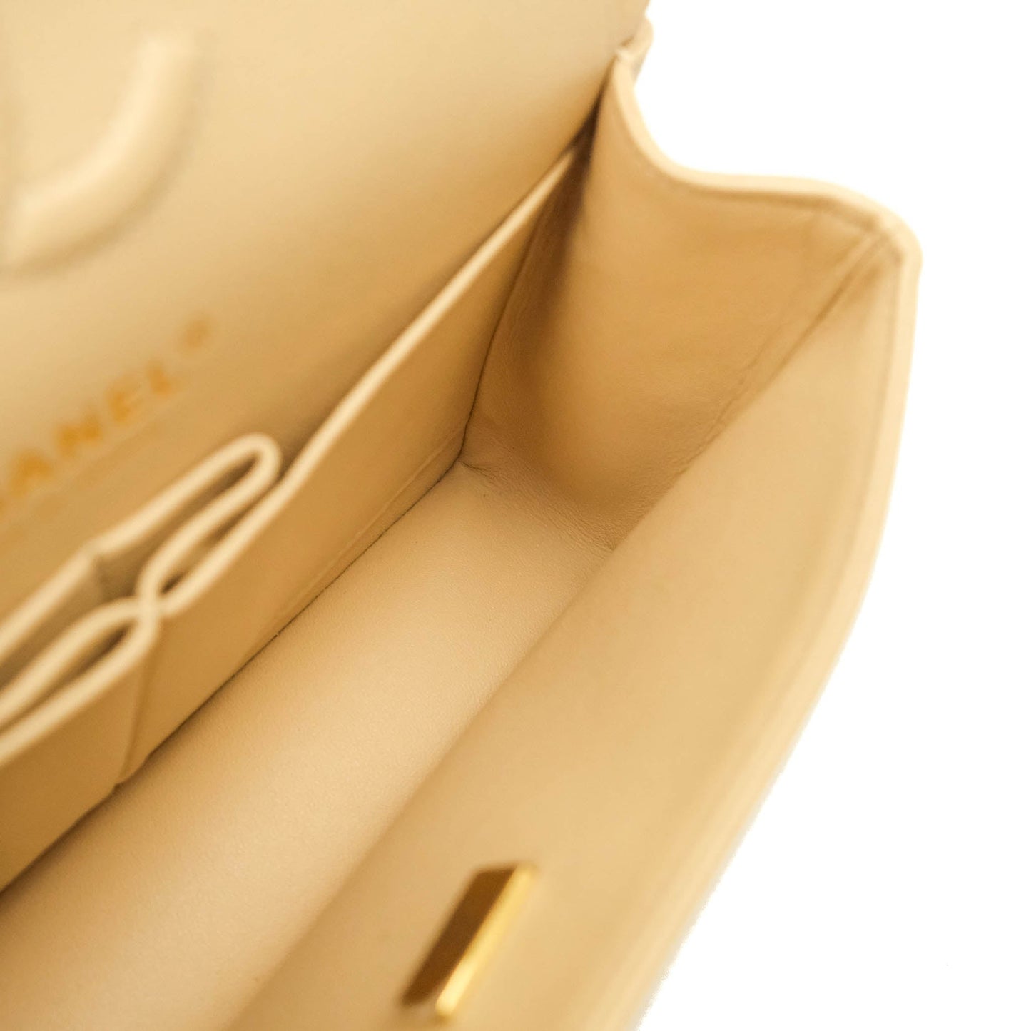 Chanel Small Classic Quilted Flap Beige Caviar Gold Hardware