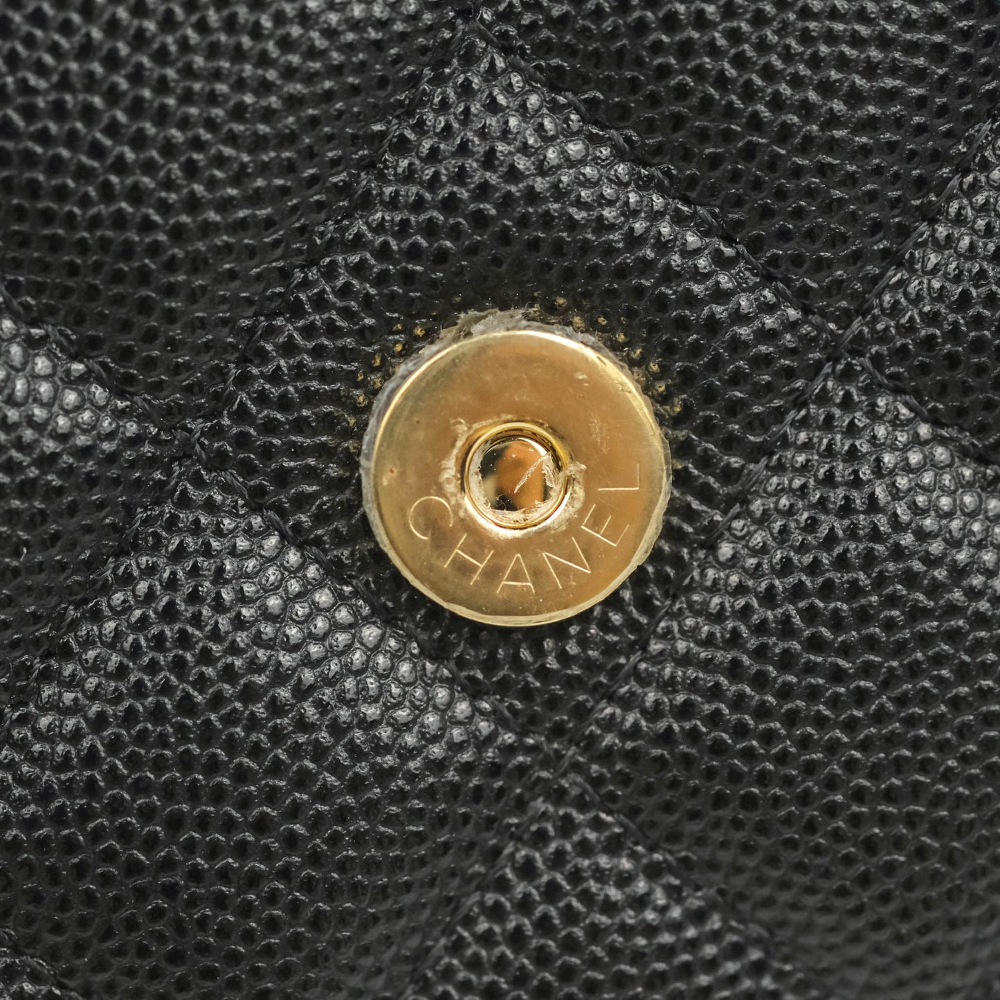 Chanel Quilted WOC Black Caviar Gold Hardware With Charms