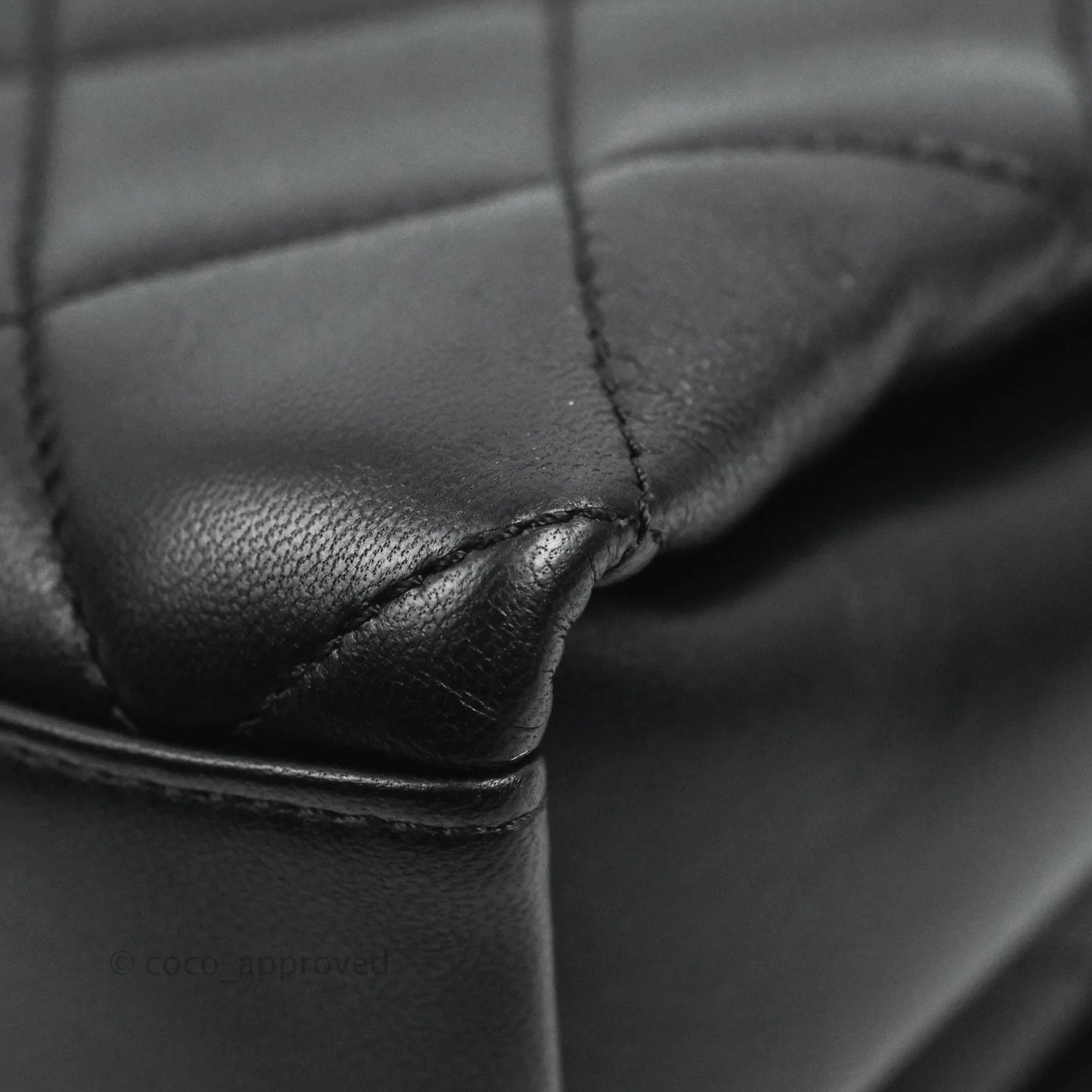 Chanel Quilted Small Flap Bag with CC Crystal Logo Handle Black Lambskin Aged Gold Hardware
