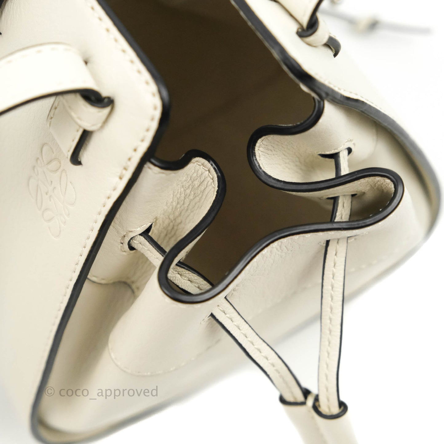 Loewe Mini Hammock Drawstring White Calfskin