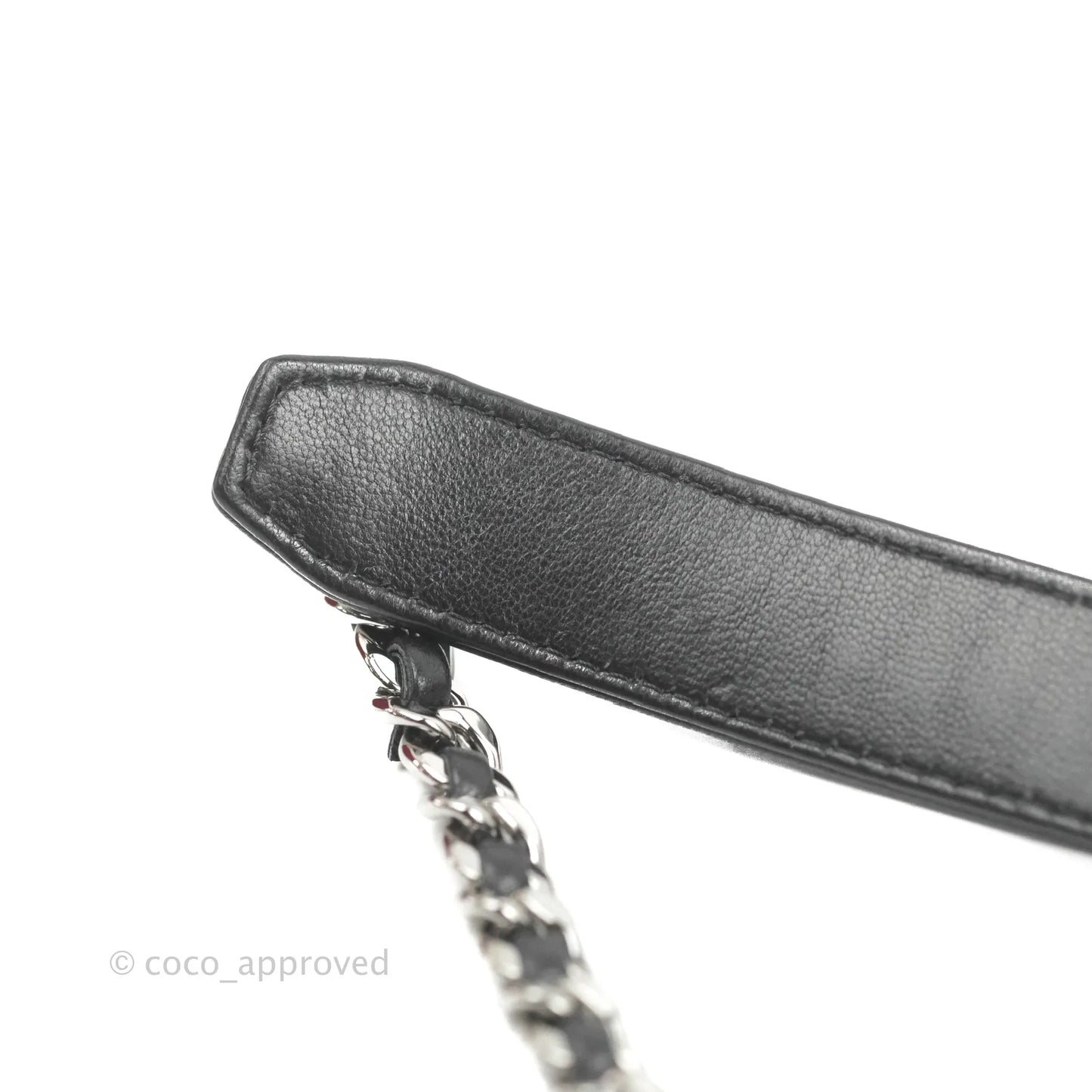 Chanel 19 Card Holder With Chain Black Mixed Hardware