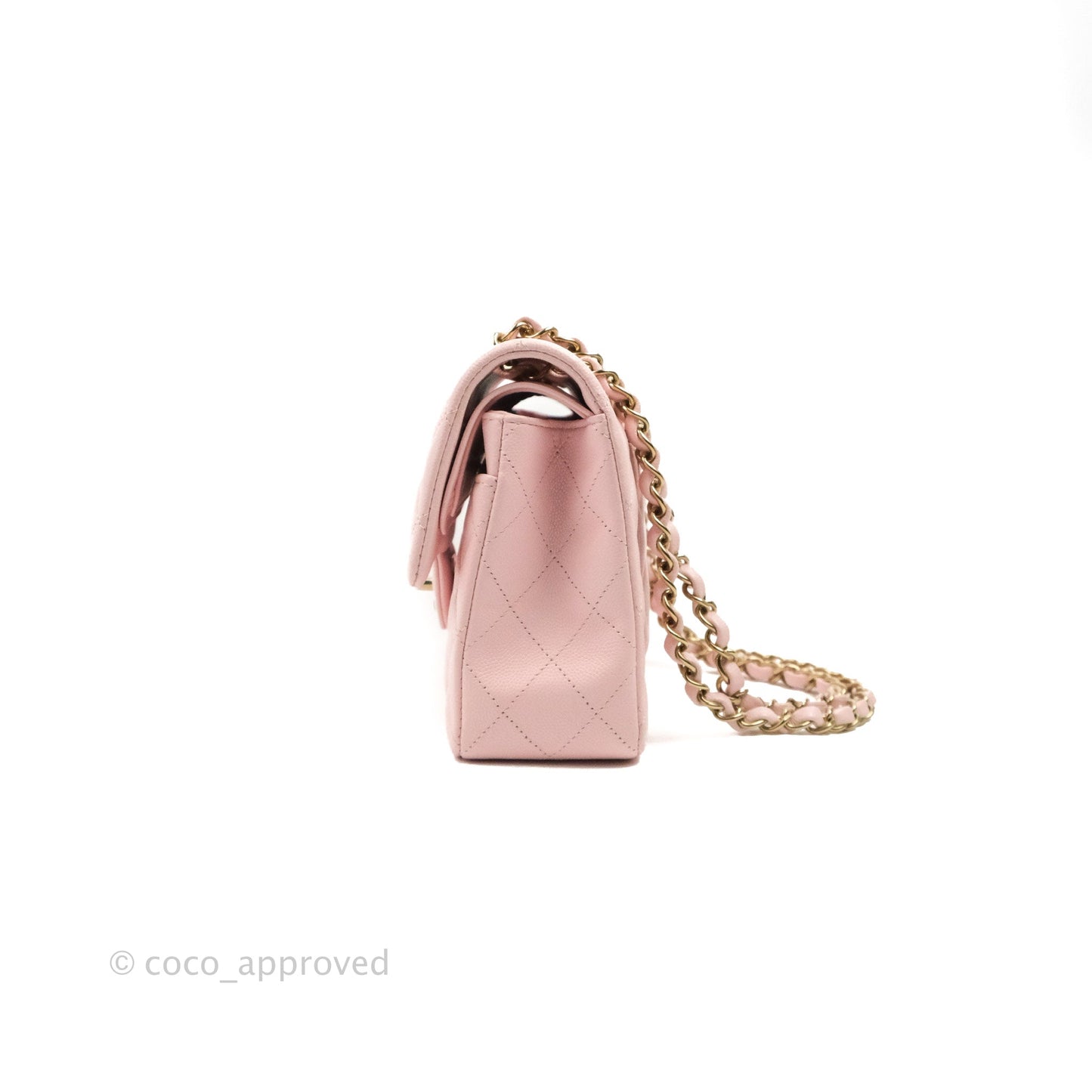 Chanel Classic Small S/M Flap Pink Caviar Gold Hardware 22S