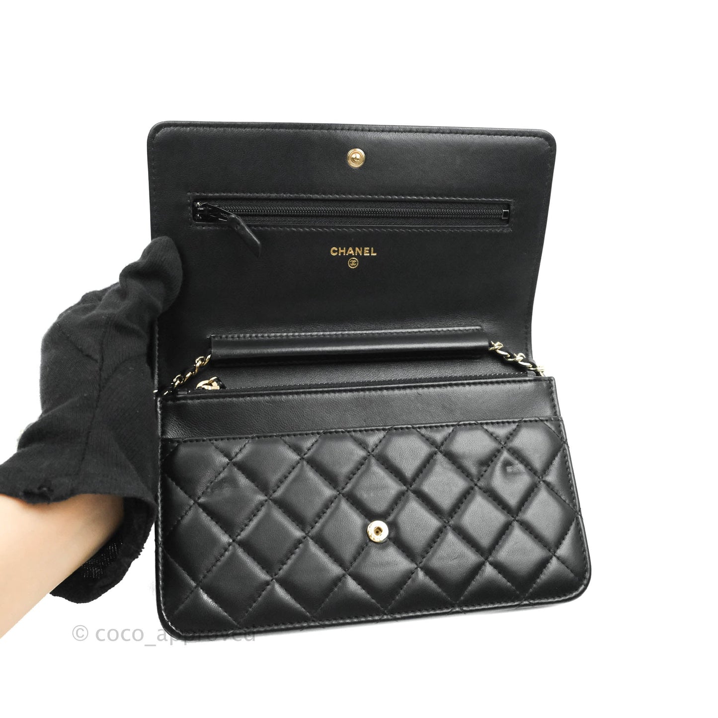 Chanel Boy Wallet on Chain WOC Black Lambskin Gold Hardware