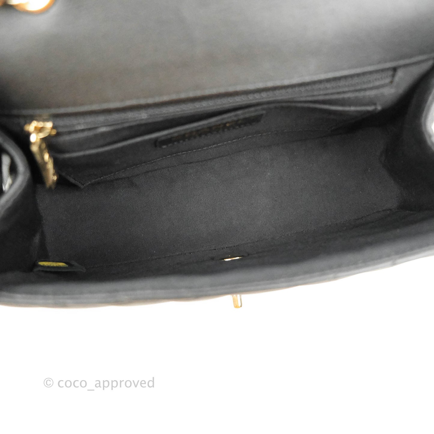 Chanel Small Statement Chevron Flap Bag Black Gold Hardware