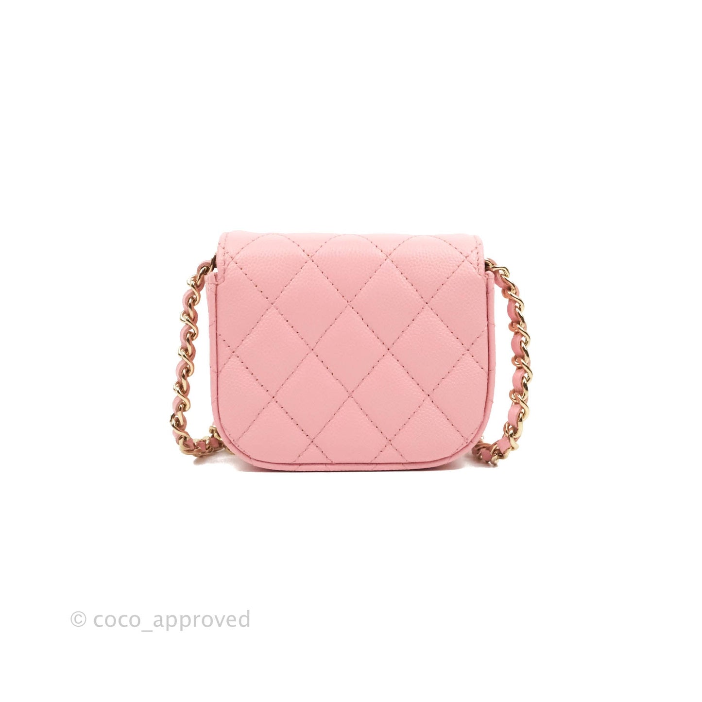 Chanel Classic Clutch With Chain Pink Caviar Gold Hardware
