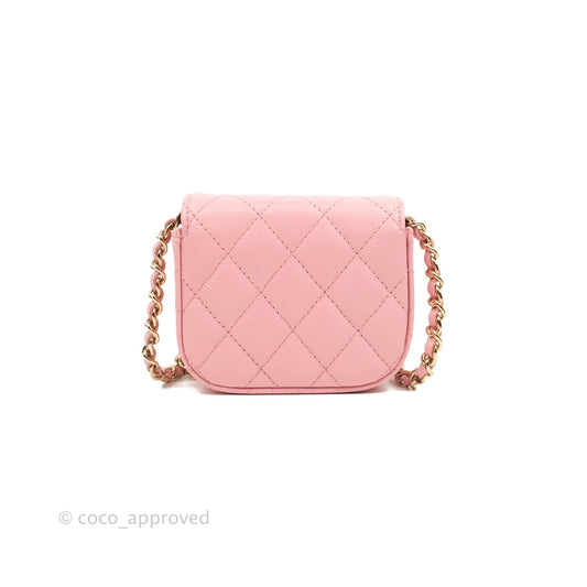 Chanel Classic Clutch With Chain Pink Caviar Gold Hardware