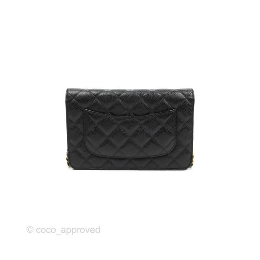 Chanel Quilted Classic WOC Black Caviar Gold Hardware