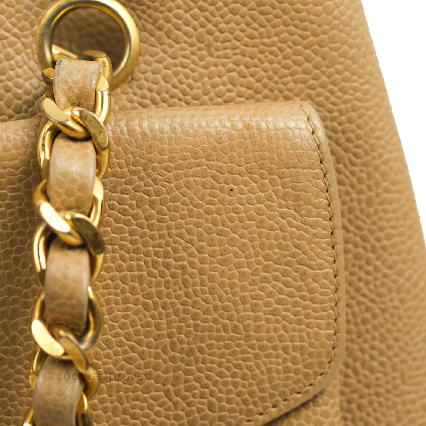 Chanel Vintage Tote Beige Caviar 24K Gold Hardware