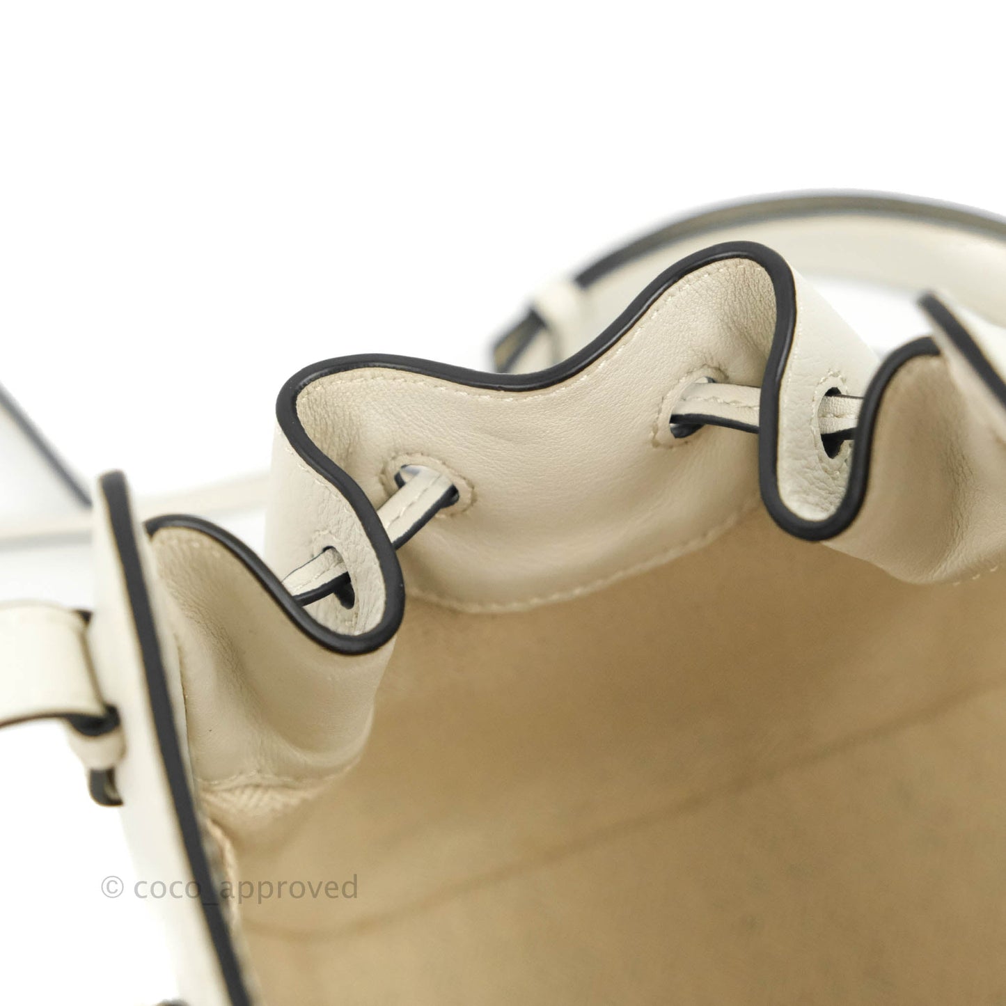 Loewe Mini Hammock Drawstring White Calfskin