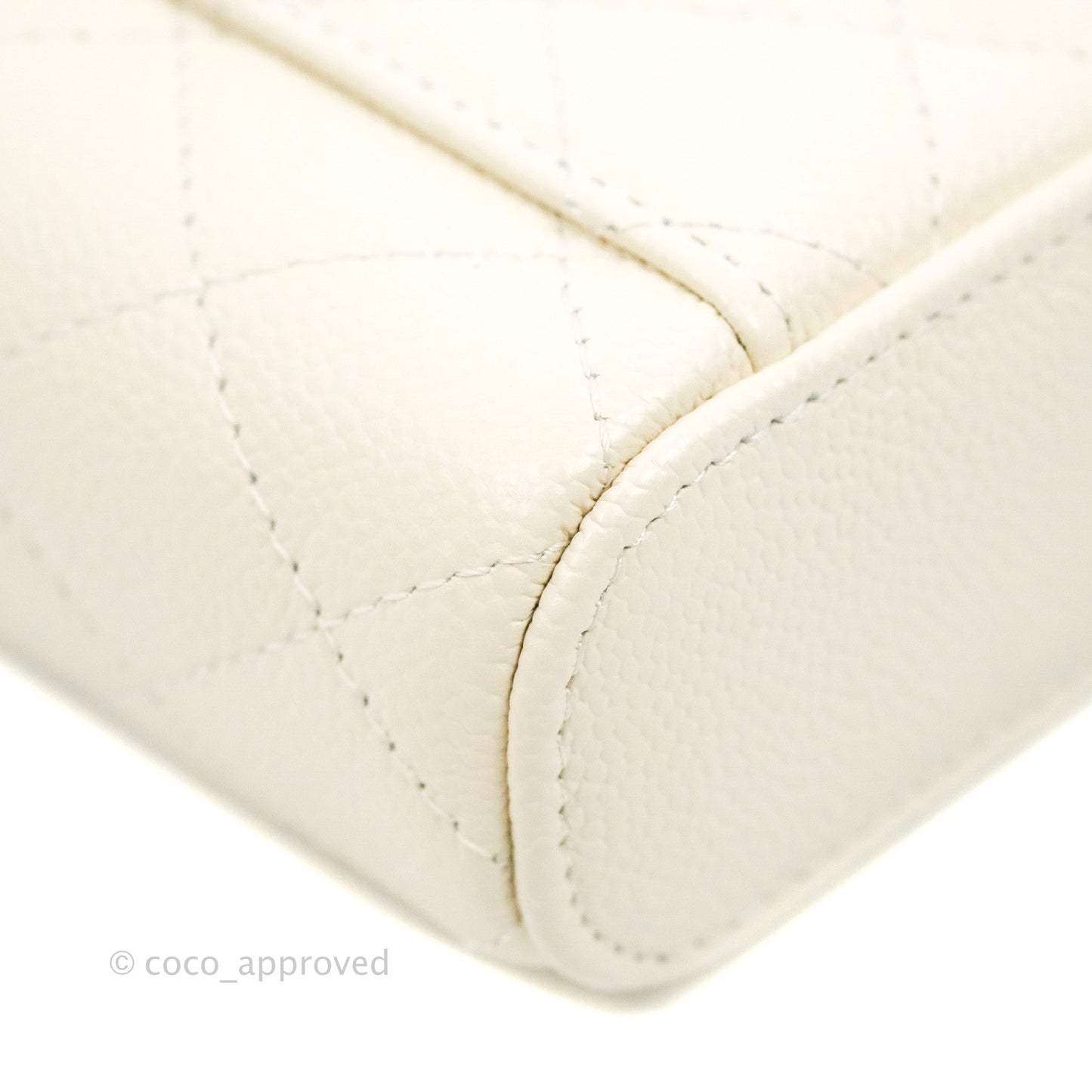 Chanel Quilted Small Handle With Care Vanity Case With Chain Ivory Caviar Gold Hardware
