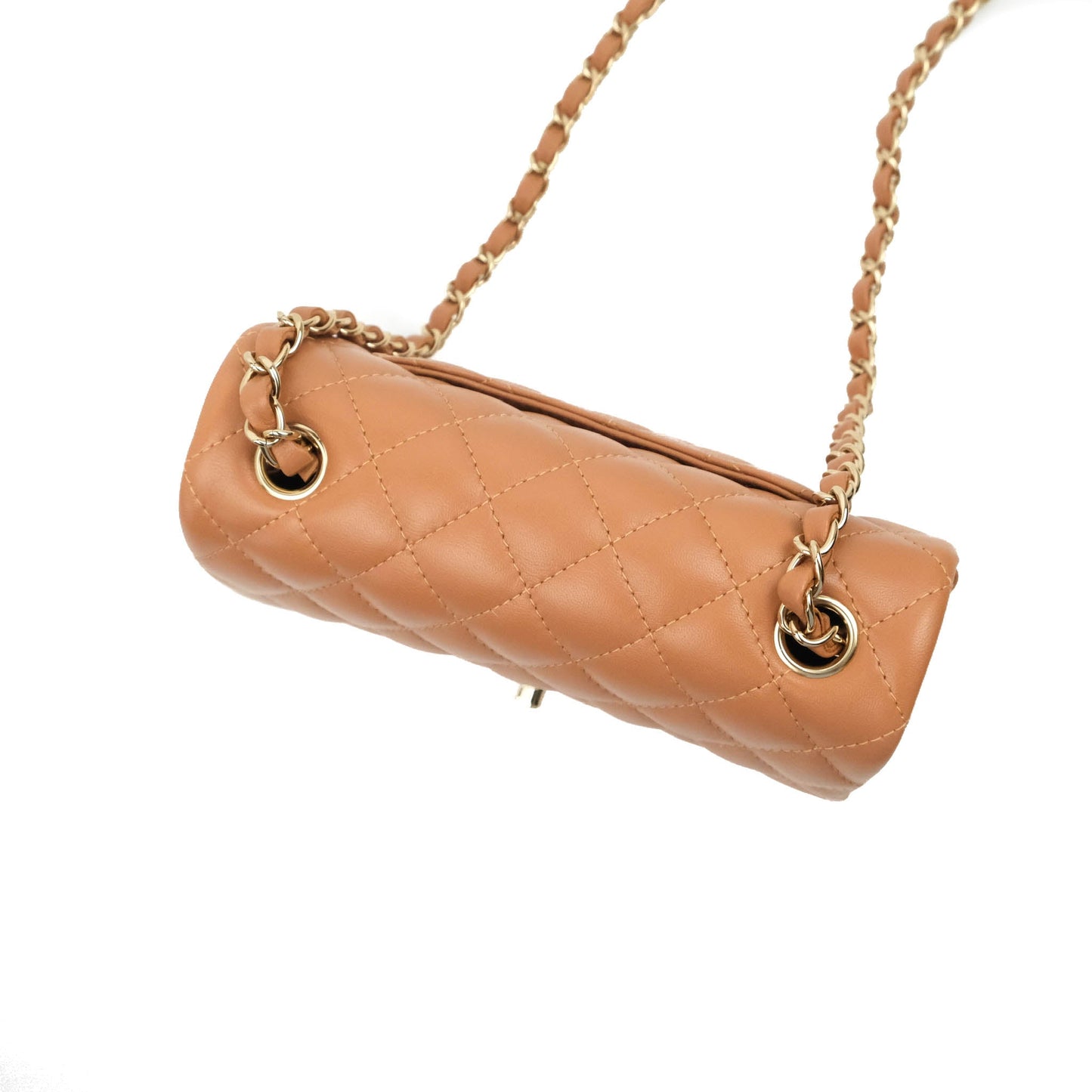 Chanel Quilted Mini Rectangular Flap Caramel Lambskin Gold Hardware 22S