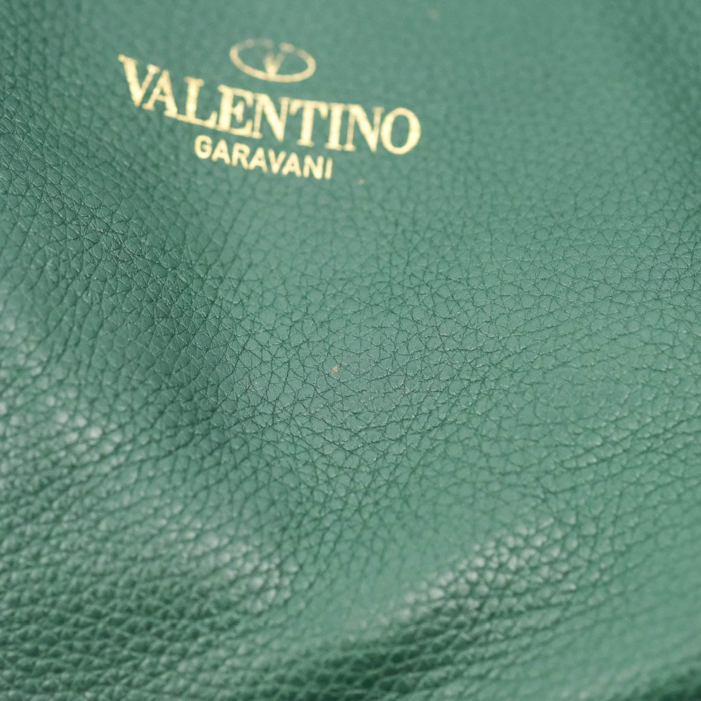 Valentino Large Gryphon Stud Tote Green Grained leather