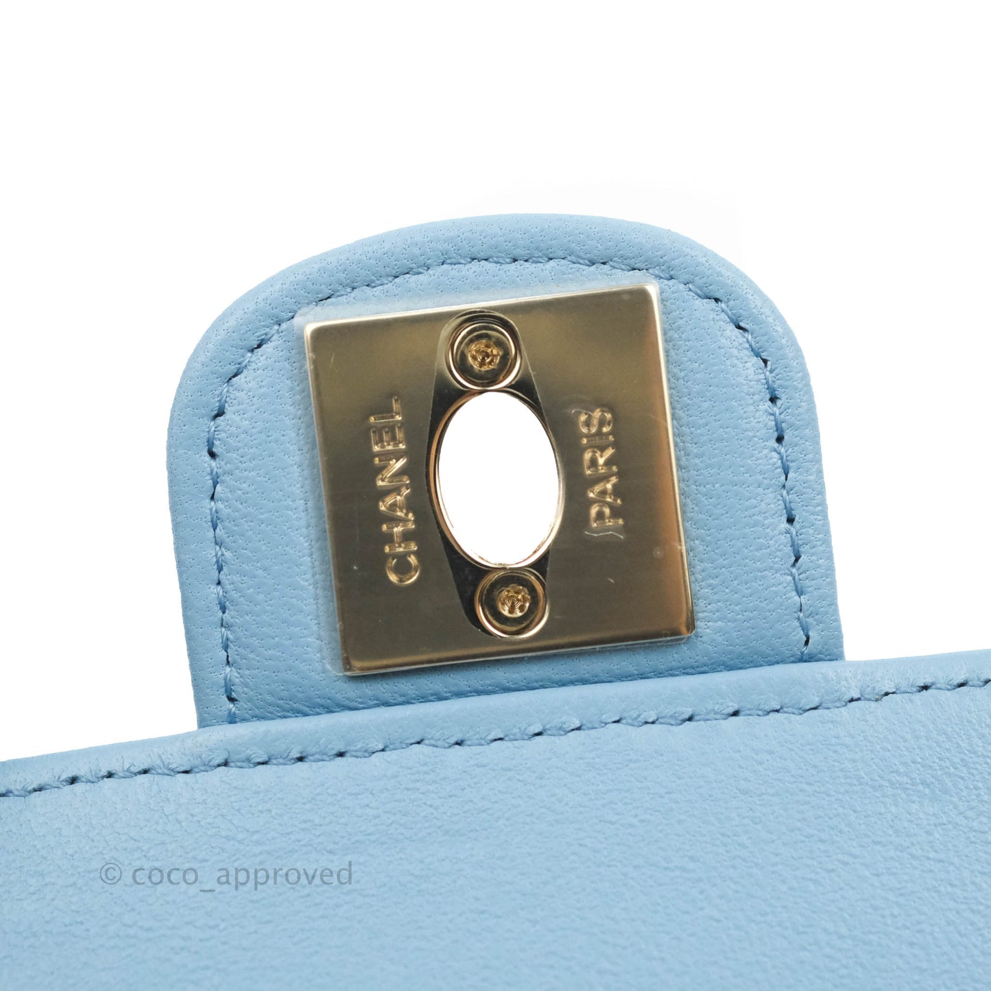 Chanel Small Heart Bag Blue Lambskin Gold Hardware 22S