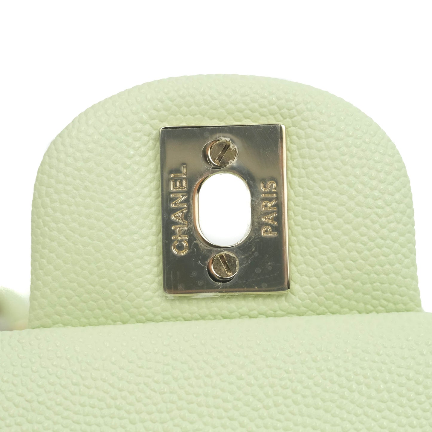 Chanel Small Classic Quilted Flap Mint Green Caviar Gold Hardware 22C