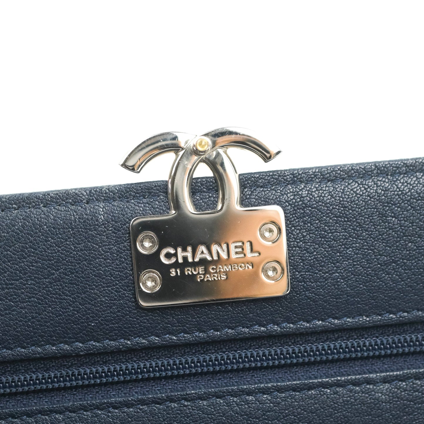 Chanel Urban Companion Wallet on Chain WOC Navy Calfskin Silver Hardware