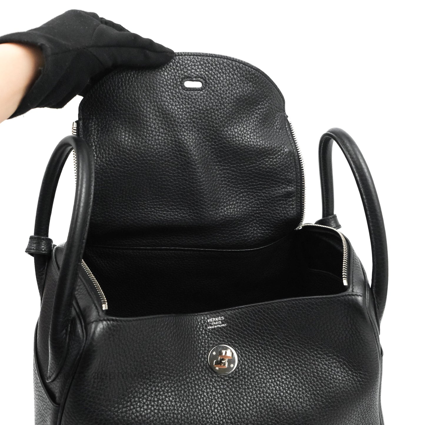 Hermès Lindy 30 Black Clemence Palladium Hardware