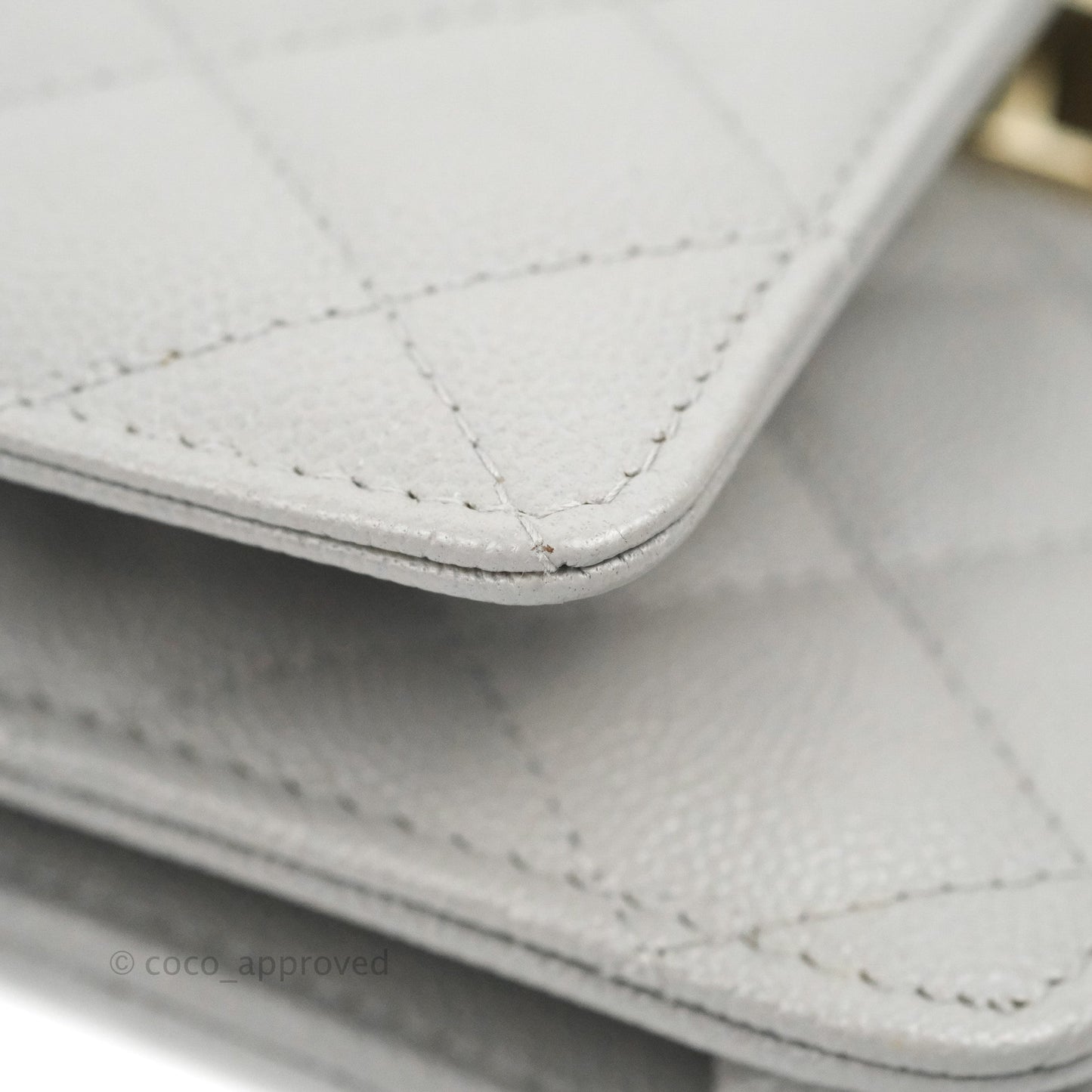 Chanel Golden Class Wallet on Chain WOC Grey Caviar Gold Hardware