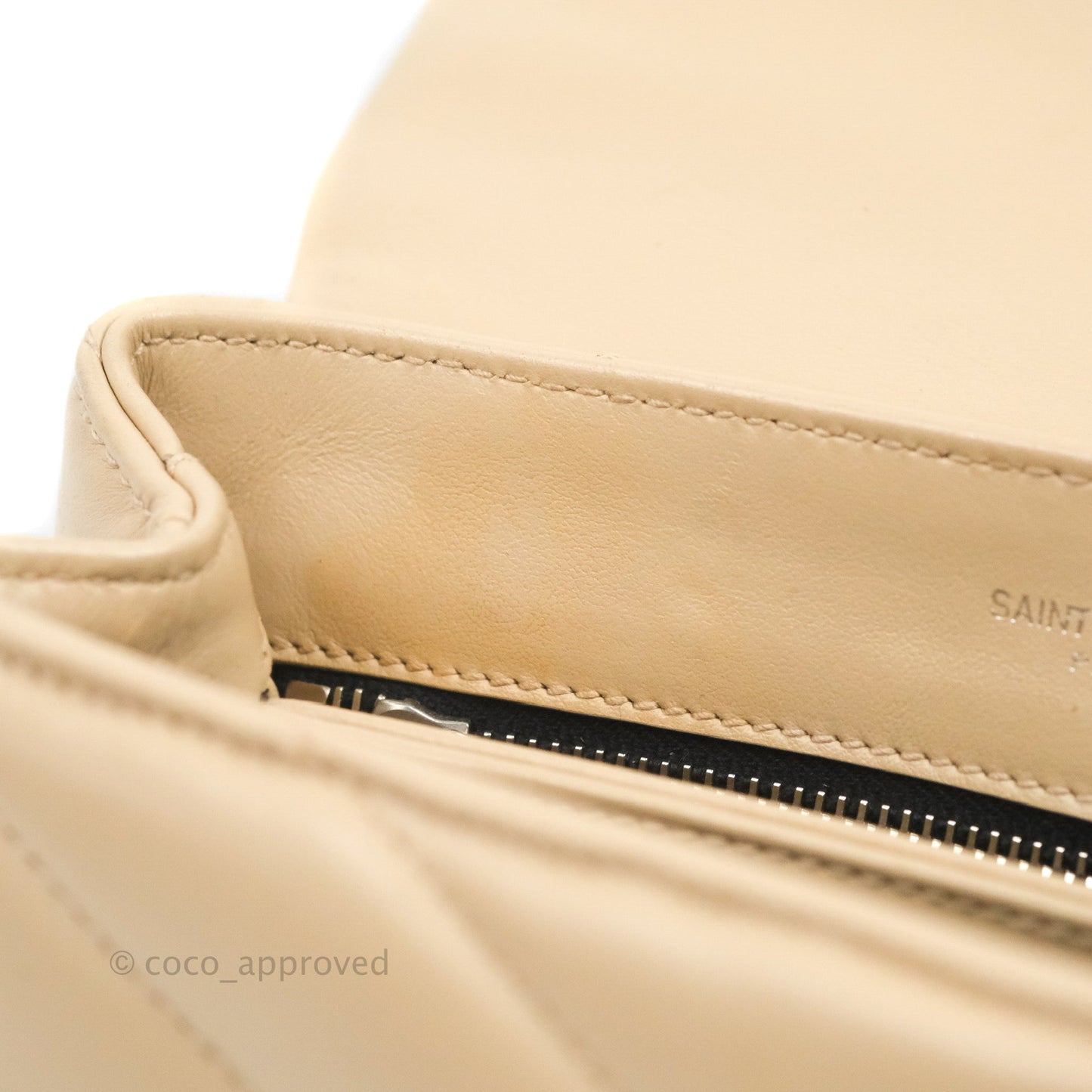 Saint Laurent Loulou Toy Quilted Leather Shoulder Bag Light Beige
