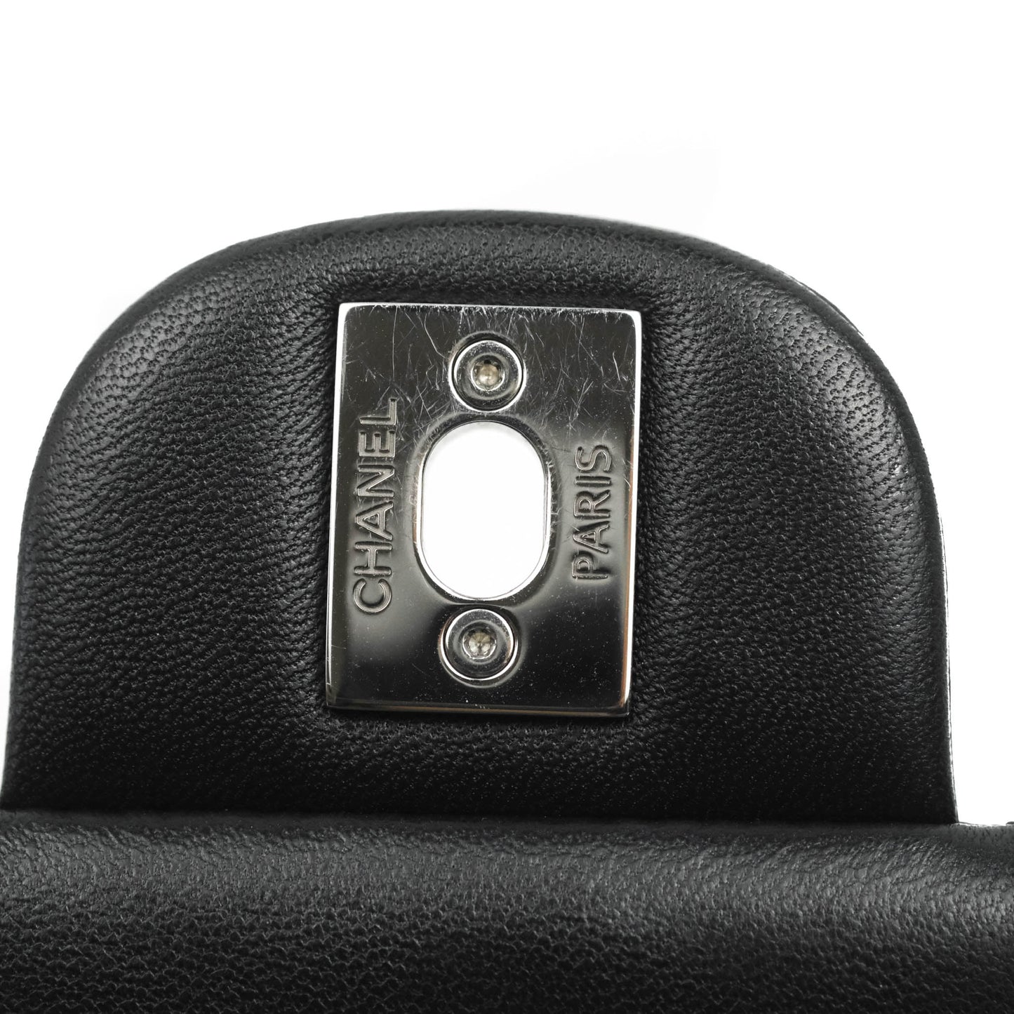 Chanel Quilted Mini Rectangular Flap Black Lambskin Silver Hardware