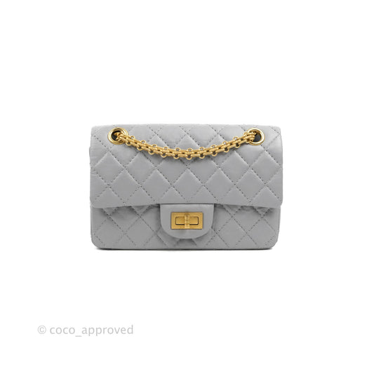Chanel Mini Reissue 224 Grey Aged Calfskin Aged Gold Hardware