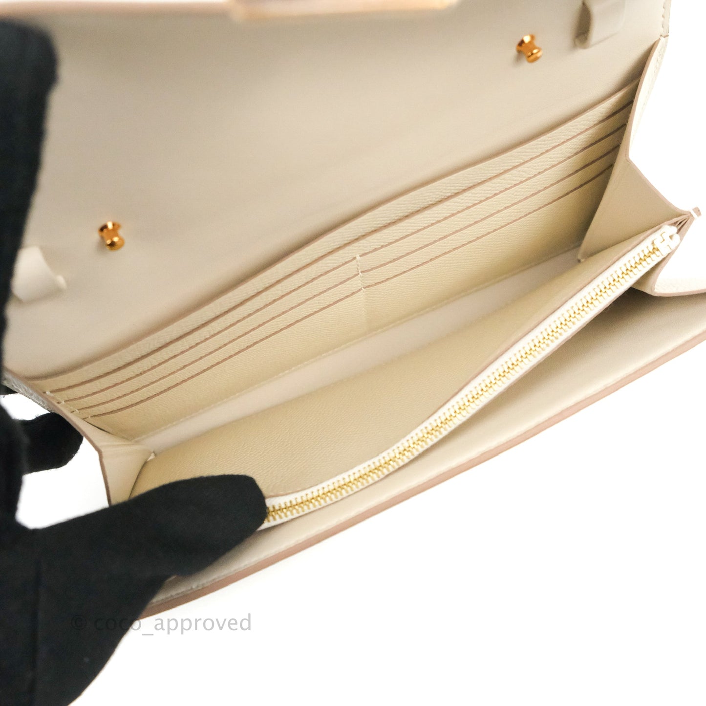 Hermès Constance Long To Go Wallet Craie Epsom Rose Gold Hardware
