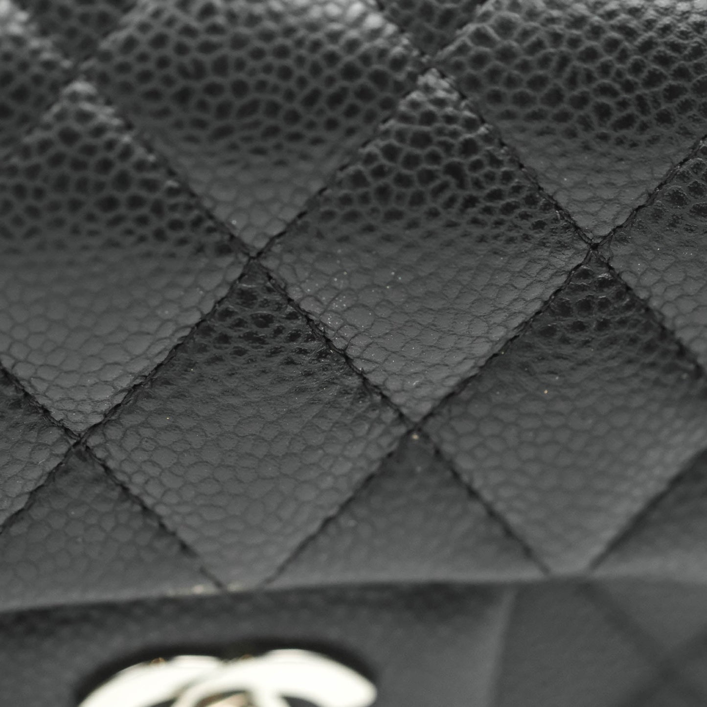Chanel Quilted Mini Rectangular Flap Black Caviar Silver Hardware 18S