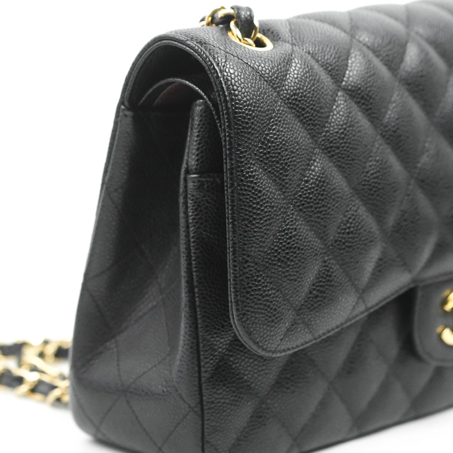 Chanel Jumbo Double Flap Black Caviar Gold Hardware⁣⁣