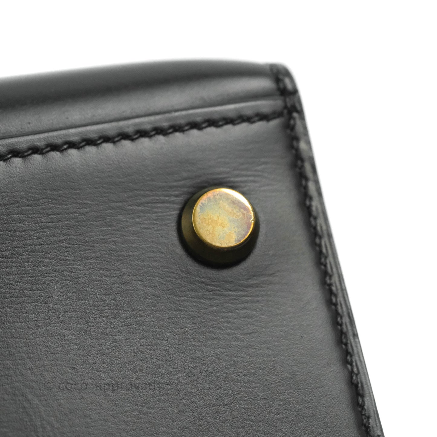 Hermès Kelly 28 Vintage Sellier Black Box Leather Gold Hardware