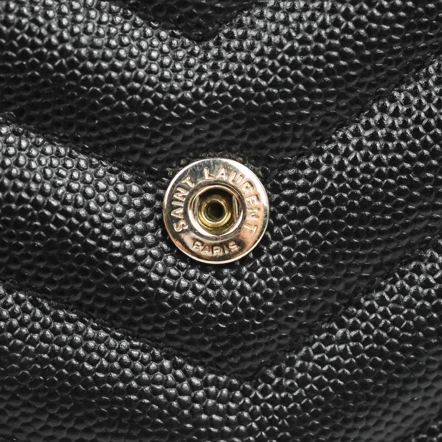 Saint Laurent Wallet on Chain WOC Black Grained Leather Silver Hardware