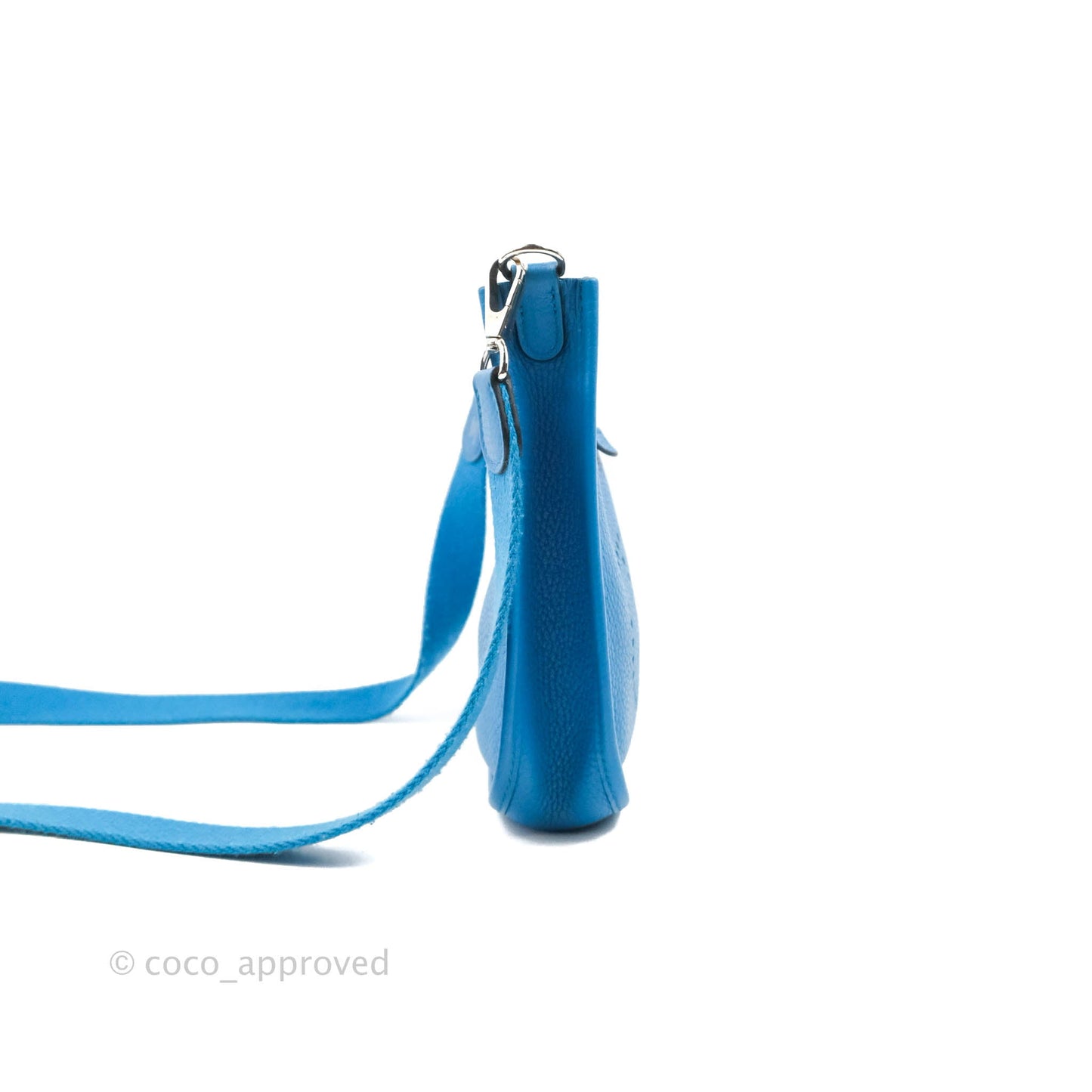 Hermès Mini Evelyne 16 Bleu Zanzibar Clemence Palladium Hardware